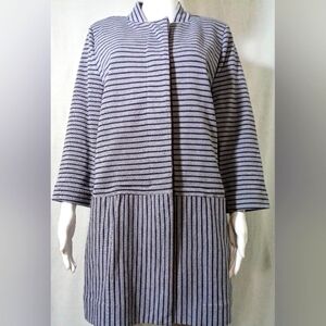 Cabi Striped 3/4 Sleeve Car Coat